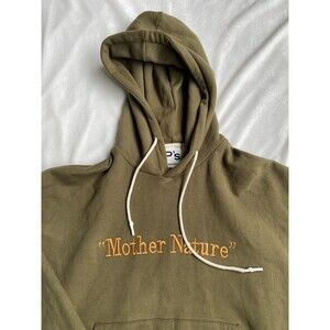 Presidents P’s L107907 Mens Green Letter Mother Nature Hoodie Size Medium Soft